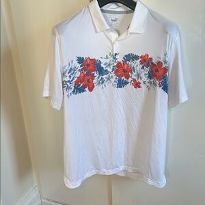 Puma White Golf Shirt with Floral Design